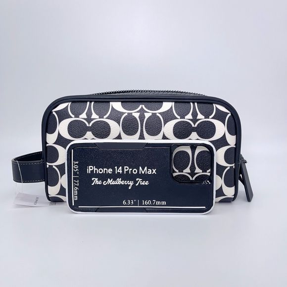 Coach CP202 Small Travel Kit In Signature Canvas Black Chalk Signature NWT $178 - Picture 7 of 9